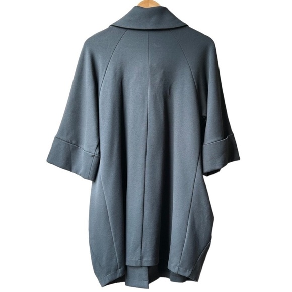 COMFY USA $155 Shawl Collar Draped Pleated Stretch Cuffed Jacket Top Green Sz XS - Picture 8 of 14